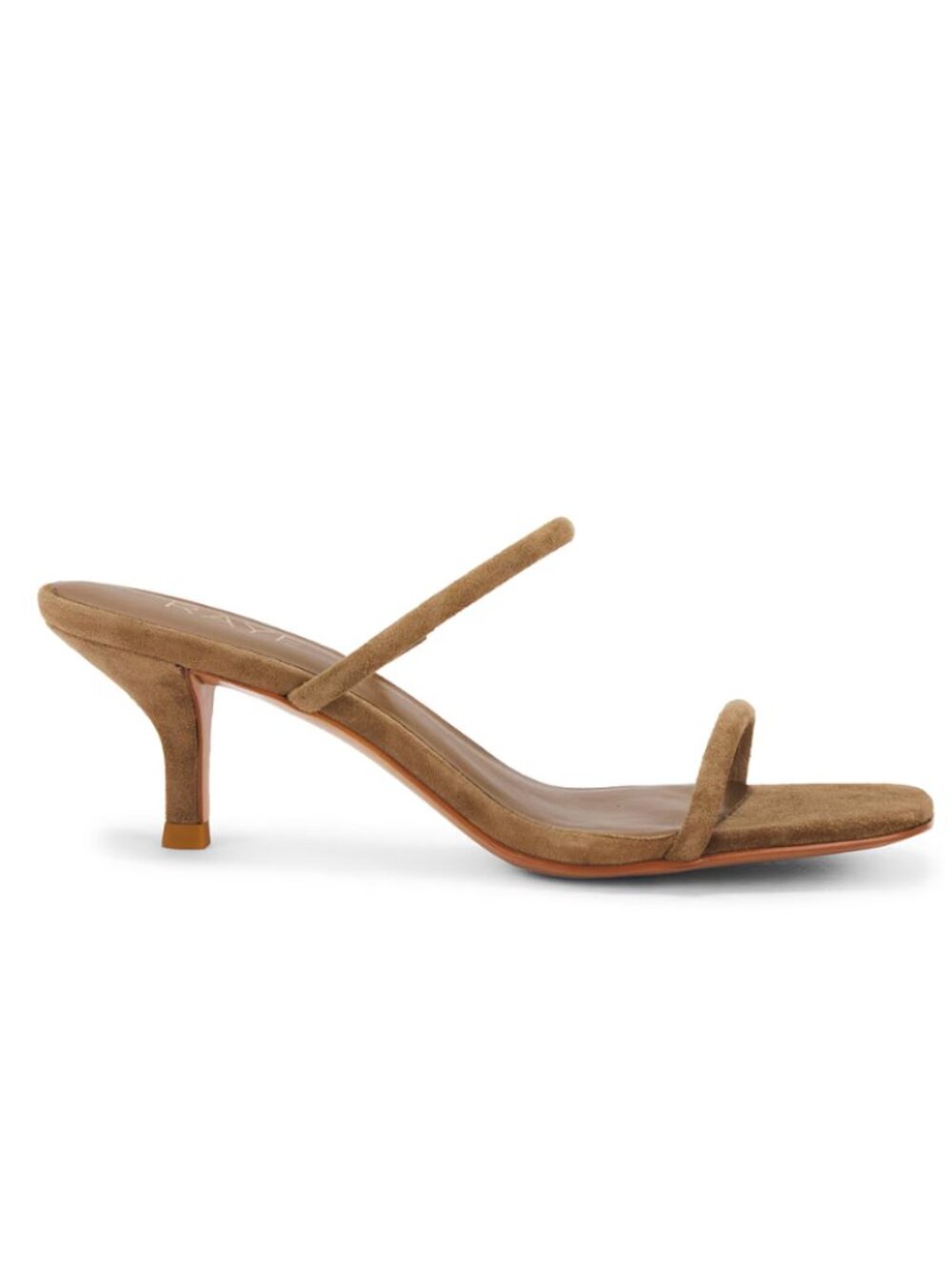 NEW RAYE Katie Heeled Sandal in Light Tan Suede Brown Slip On Low Heels 10 / 40